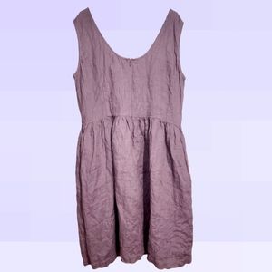 OFFON Handmade Linen Dress in Plum